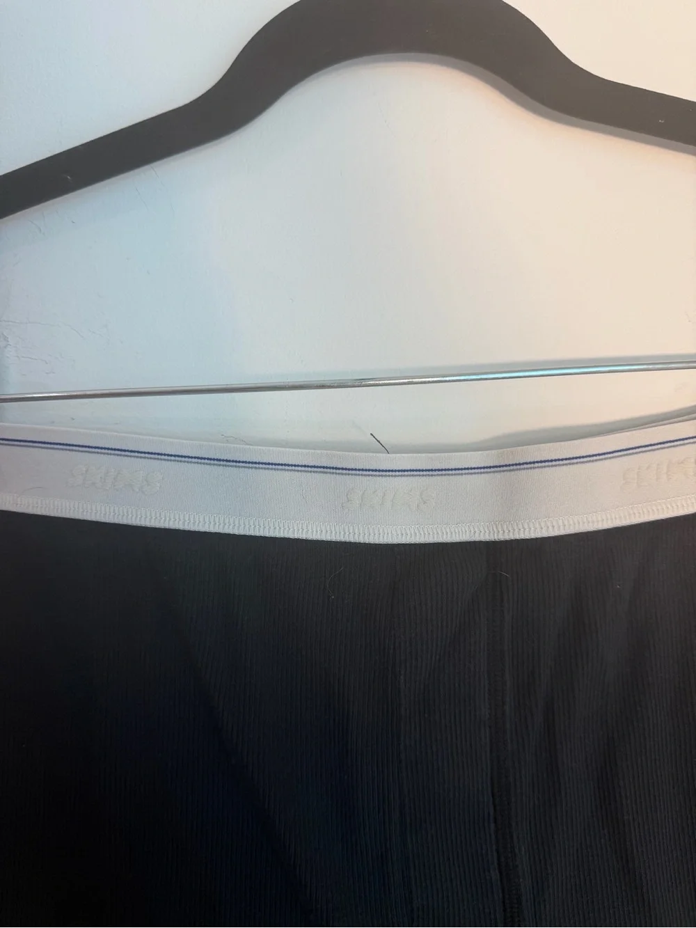 SKIMS Black Lounge Shorts with White Logo Waistband